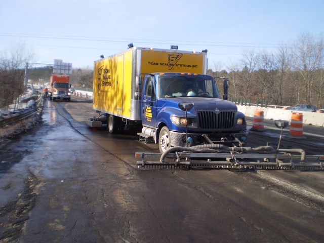 Winter repairs, drying and removing debris prior to paving.